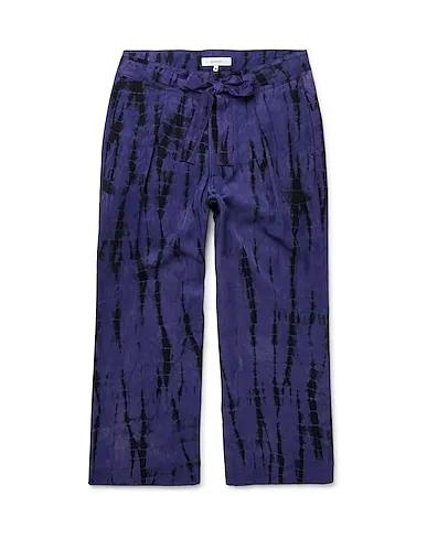 Purple Cotton twill Casual pants