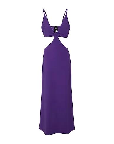 Purple Cotton twill Long dress VISCOSE CUT-OUT LONG DRESS
