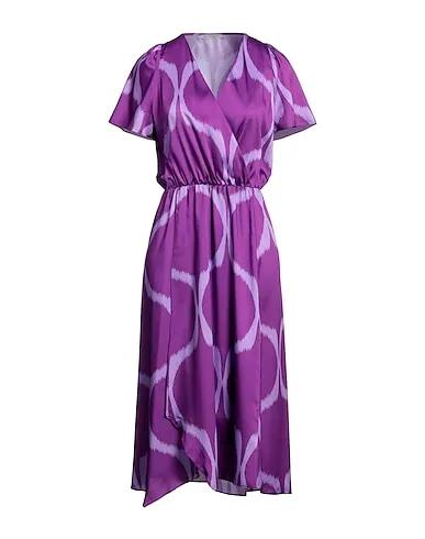 Purple Cotton twill Midi dress