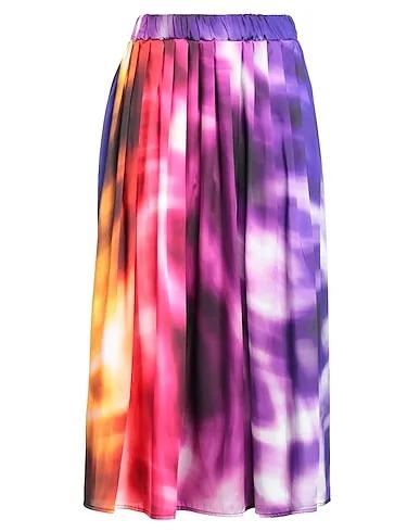Purple Cotton twill Midi skirt