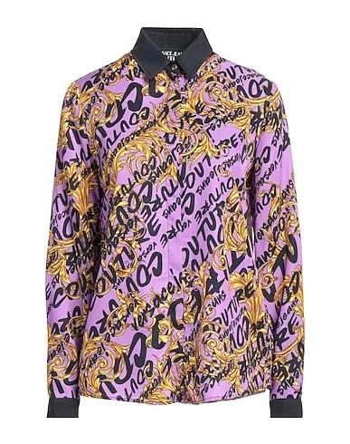 Purple Cotton twill Patterned shirts & blouses