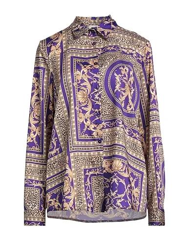 Purple Cotton twill Patterned shirts & blouses