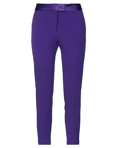 Purple Crêpe Casual pants