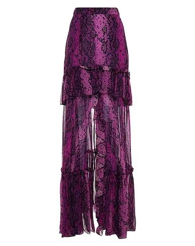 Purple Crêpe Maxi Skirts