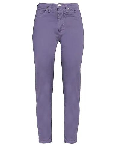 Purple Gabardine Casual pants