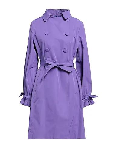 Purple Gabardine Double breasted pea coat