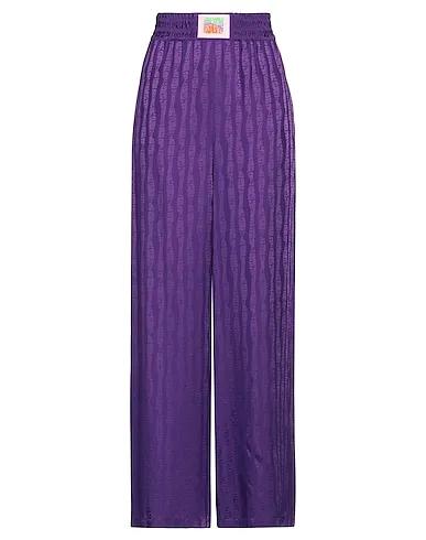 Purple Jacquard Casual pants