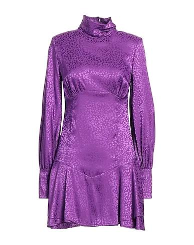 Purple Jacquard Short dress