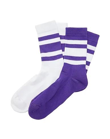 Purple Knitted 2-PACK ORGANIC COTTON SOCKS STRIPES
