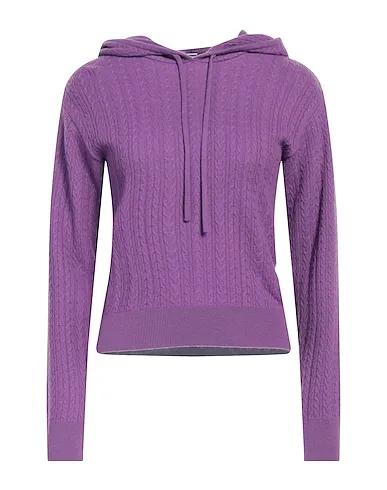 Purple Knitted Hooded sweatshirt
