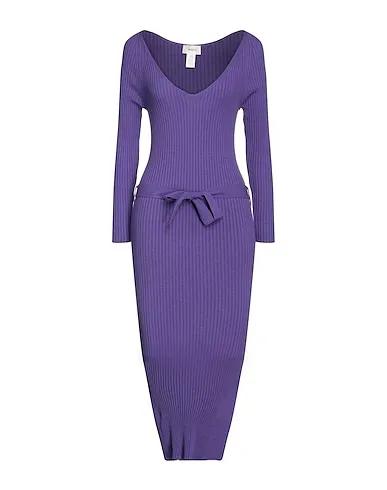 Purple Knitted Midi dress