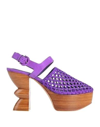 Purple Knitted Mules and clogs