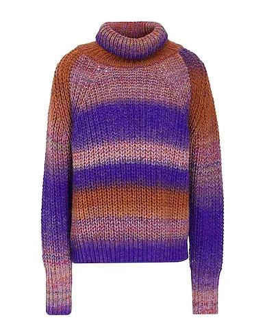 Purple Knitted Turtleneck KNIT GRADIENT ROLL-NECK SWEATER
