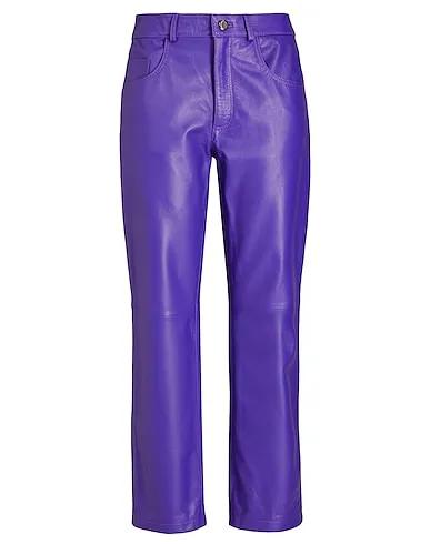 Purple Leather Casual pants LEATHER STRAIGHT LEG PANTS

