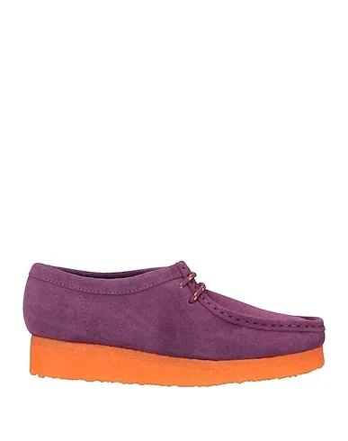 Purple Leather Laced shoes