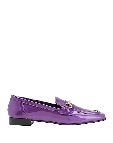 Purple Leather Loafers LEATHER CLAMP LOAFER
