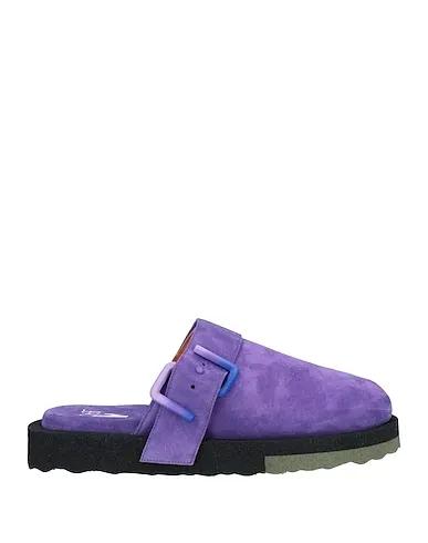 Purple Leather Mules and clogs
