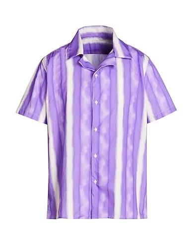 Purple Patterned shirt PRINTED CAMP-COLLAR S/SLEEVE OVERSIZE SHIRT
