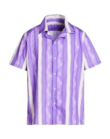 Purple Patterned shirt PRINTED CAMP-COLLAR S/SLEEVE OVERSIZE SHIRT