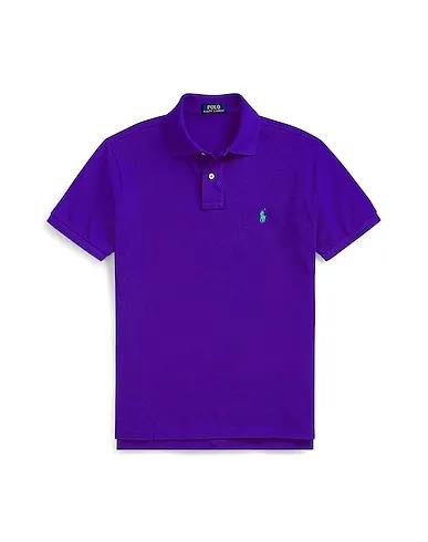 Purple Piqué Polo shirt SLIM FIT MESH POLO SHIRT