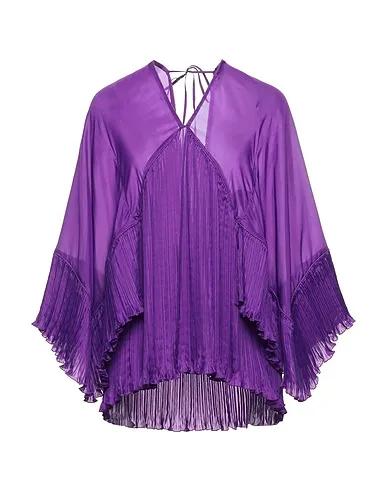 Purple Plain weave Blouse