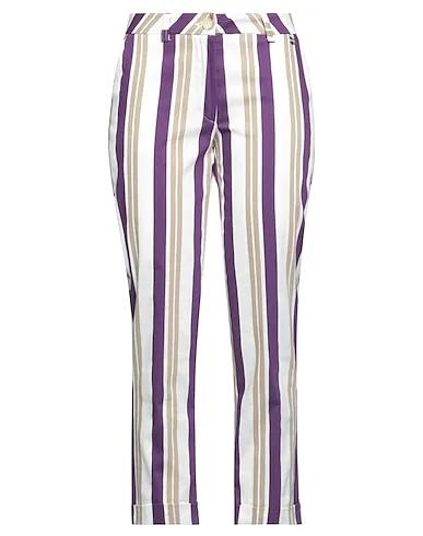 Purple Plain weave Casual pants