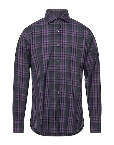 Purple Plain weave Checked shirt