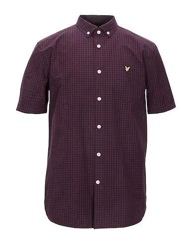 Purple Plain weave Checked shirt