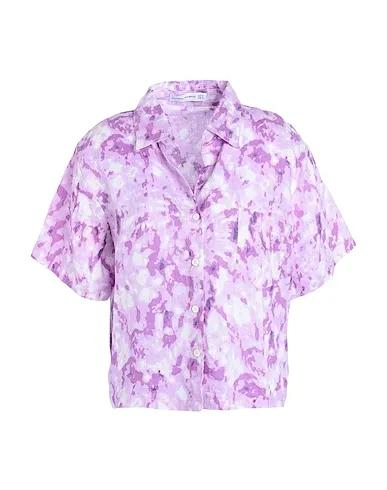 Purple Plain weave Linen shirt DERYN SHIRT
