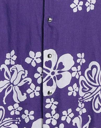 Purple Plain weave Linen shirt