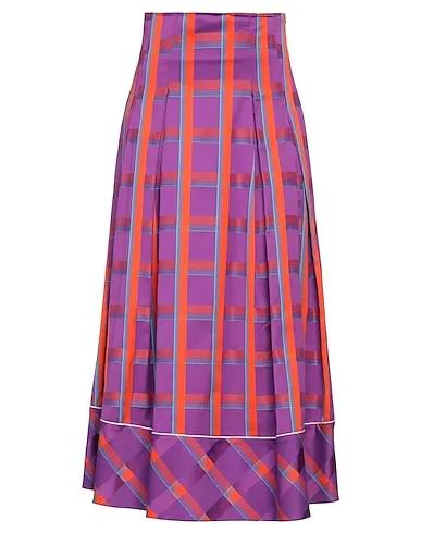 Purple Plain weave Maxi Skirts