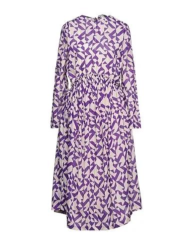 Purple Plain weave Midi dress