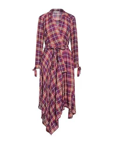 Purple Plain weave Midi dress