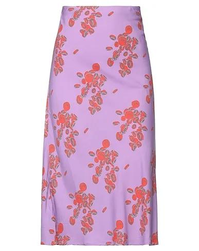 Purple Plain weave Midi skirt