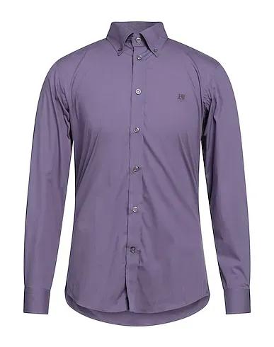 Purple Plain weave Solid color shirt