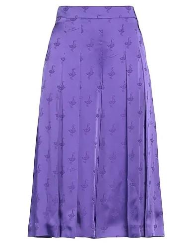 Purple Satin Cropped pants & culottes