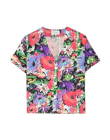 Purple Satin Floral shirts & blouses