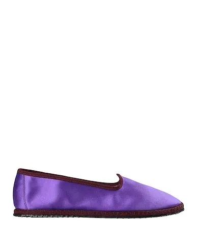 Purple Satin Loafers