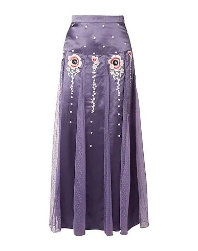 Purple Satin Maxi Skirts