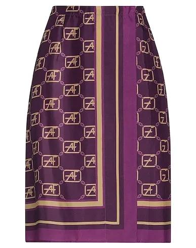 Purple Satin Midi skirt