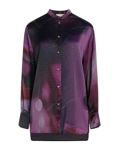 Purple Satin Patterned shirts & blouses