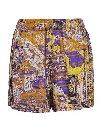Purple Satin Shorts & Bermuda PRINTED VISCOSE SHORTS
