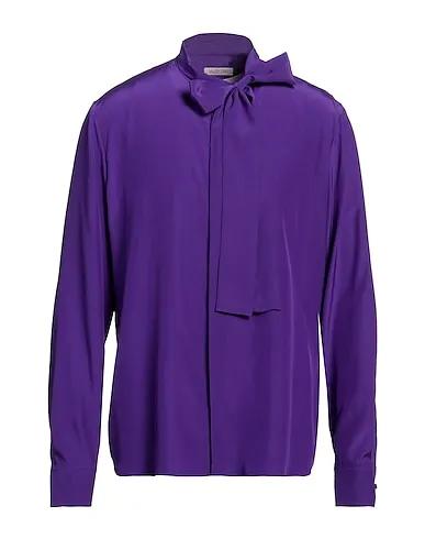 Purple Satin Solid color shirt
