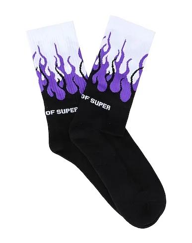 Purple Short socks BLACK SOCKS FLAMES
