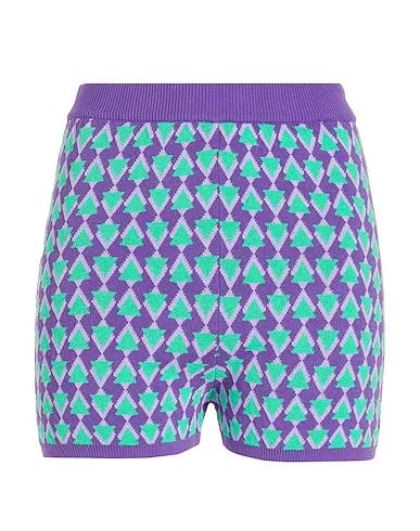 Purple Shorts & Bermuda COTTON BLEND KNITTED JACQUARD SHORTS
