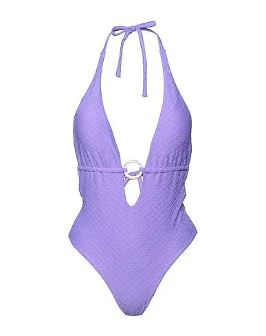Purple Synthetic fabric One-piece swimsuits