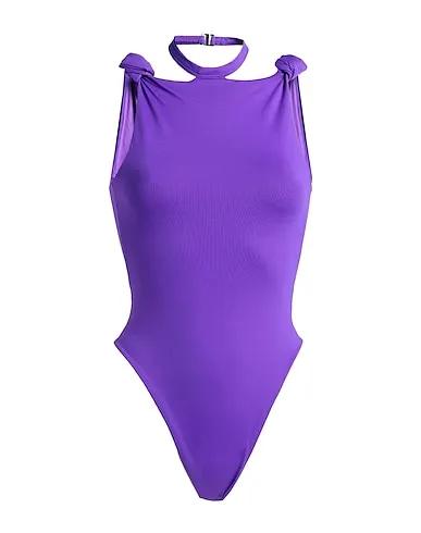 Purple Synthetic fabric One-piece swimsuits