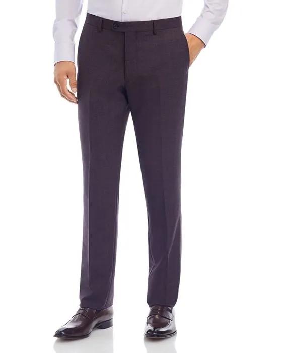 Purple Textured Solid Slim Fit Suit Pants