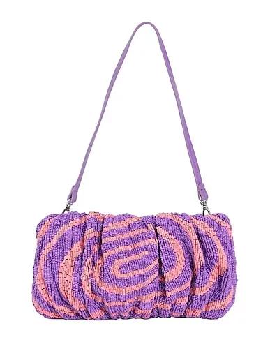 Purple Tulle Handbag BEADED BEAN BAG
