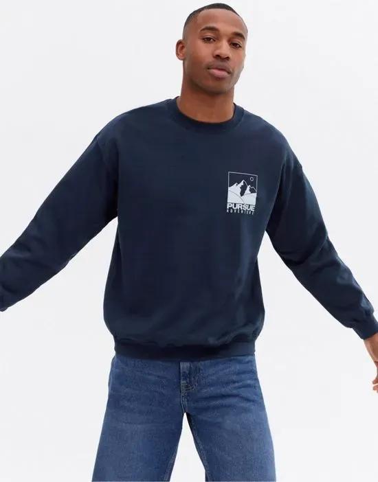 Pursue logo sweatshirt in navy